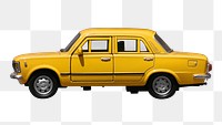 Classic yellow car png vehicle, transparent background