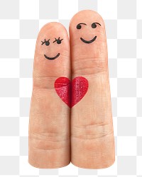 Couple fingers cartoon png, transparent background