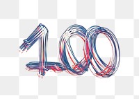 100 light trail png sticker, transparent background