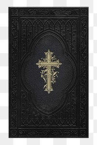 Black bible png sticker, transparent background