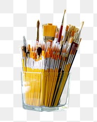 PNG Painting brush set, collage element, transparent background