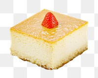 Png strawberry sponge cake  sticker, transparent background