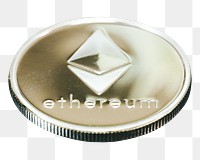 Ethereum coin png sticker, transparent background BANGKOK, THAILAND, 8 FEBRUARY 2023