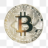 Bitcoin cryptocurrency png sticker, transparent background