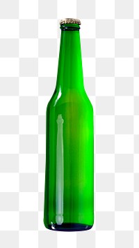 Green bottle png sticker, transparent background