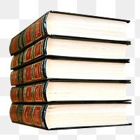 Vintage book stack png, transparent background