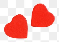 Red hearts png, transparent background