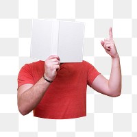 Man reading book png, transparent background