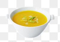 Pumpkin soup bowl png, transparent background