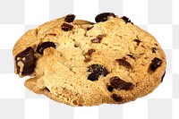 Chocolate chip cookies png sticker, transparent background