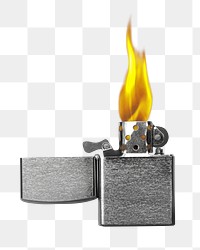 Fire from lighter png, transparent background