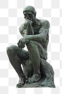 Thinker statue png, transparent background