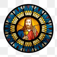 Jesus Christ badge png sticker, transparent background