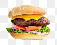 Beef burger png sticker, transparent background