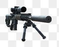 Sniper gun weapon png, transparent background