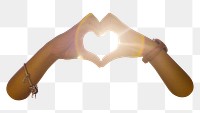Heart hands gesture png sticker, transparent background