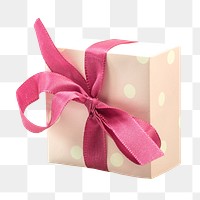 Pink present png sticker, transparent background