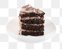 Chocolate cake png dessert sticker, transparent background