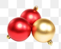 Christmas baubles png, transparent background