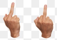 Middle-finger hand png sticker, transparent background