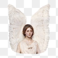 Angel png sticker, Abbott Handerson Thayer's illustration on transparent background, remixed by rawpixel