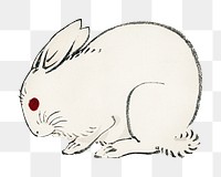 White rabbit png sticker, vintage animal illustration transparent background. Remixed by rawpixel.