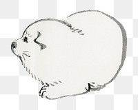 White puppy png sticker, vintage animal illustration transparent background. Remixed by rawpixel.