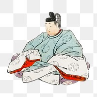 Vintage Shogun png  illustration sticker, transparent background. Remixed by rawpixel.