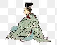 Vintage  Japanese emperor png sticker, transparent background. Remixed by rawpixel.