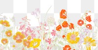 PNG vintage flower sticker, transparent background