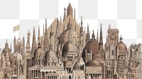 European architecture png, transparent background. Vintage art remixed by rawpixel.