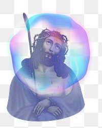 PNG colorful Jesus Christ sticker, transparent background. Remixed by rawpixel.