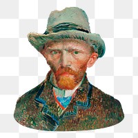 Van Gogh png sticker, vintage painting on transparent background. Remixed by rawpixel. 