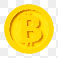 PNG Bitcoin cryptocrrency coin, collage element, transparent background