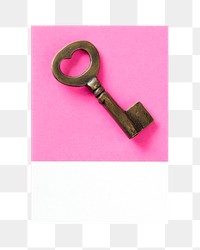 Metal key png, transparent background