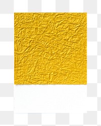 Yellow wrinkled paper png, transparent background