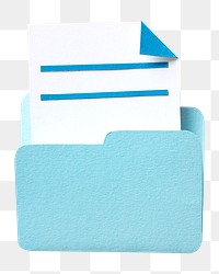 Blue document folder png sticker, transparent background