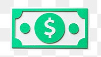 PNG Paper craft art of a dollar bill, collage element, transparent background