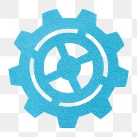 Cog gear paper png sticker, transparent background