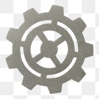 PNG Paper craft art of cog icon, collage element, transparent background