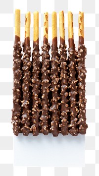 Chocolate coated png bread sticks sticker, transparent background