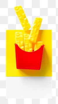 PNG French fries fast food toy, collage element, transparent background