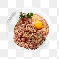 Png turkey breast minced with egg yolk sticker, transparent background