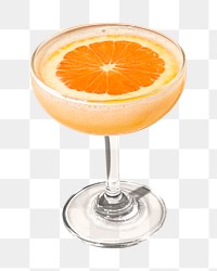 Orange margarita cocktail png sticker, transparent background