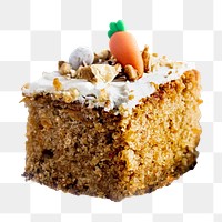 Carrot cake slice png, transparent background