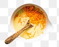 Png carrot cake recipe, transparent background