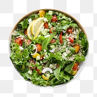 Veggie quinoa bowl png sticker, transparent background