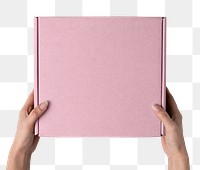 Pink box png shipping packaging sticker, transparent background