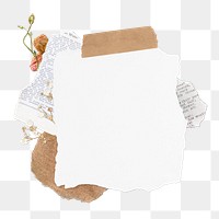 Autumn paper collage png sticker, transparent background