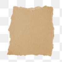 Png ripped paper note sticker, brown design, transparent background